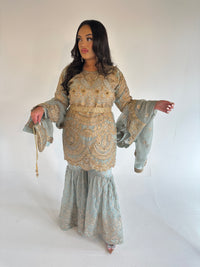 ELAYA-NUR duck egg blue and gold style